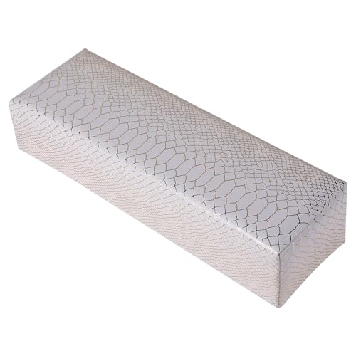Healeved Reposamanos Almohada de Esponja para Manicura de Cuero Blanco Soporte Ergonómico y Resistente para Mesa de Maquillaje y Entrenamiento de Uñas