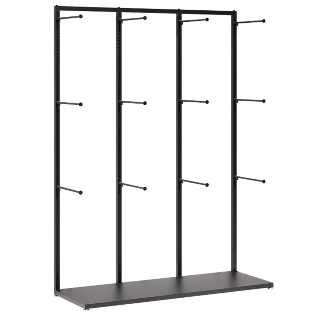 YNBSHGAA Freestanding Garment Rack Display Stand, Multifunctional Storage Hanger for Clothes, Lingerie, Scarves, Towels for Retail Store, Showroom, Mall, Gold,Black-100x40x135cm