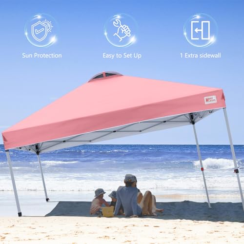 Image of MASTERCANOPY 10x10 Durable Pop Up Canopy Tent with 1 Sidewall, Pink