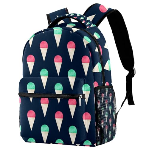 Sac à dos d'école bleu crème glacée pour filles et garçons de 29cm