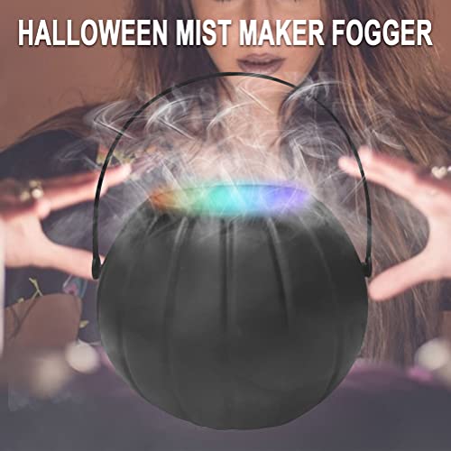 Fog Maker Halloween Halloween Witch Cauldron Fog Machine Fog Maker LED Mist Maker Spray Decoration for Halloween Party (A) miniatura 3