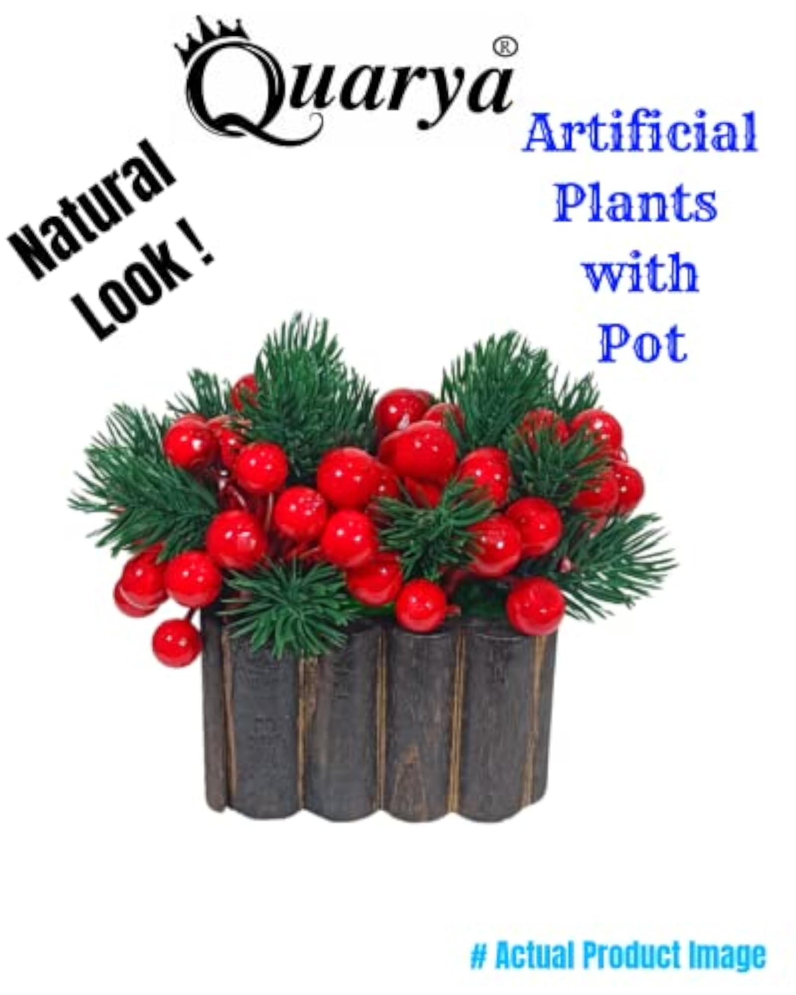 Artificial Plants with Red Planters, Decorative Bonsai