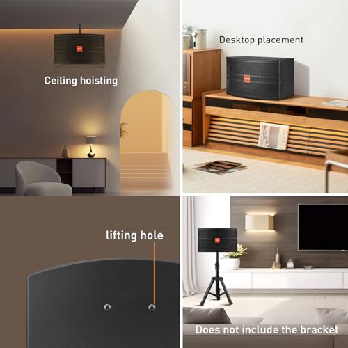 Image of 12 inch Passive Speaker Pair, 1600W Peak Power 3-Way Karaoke Speakers, 8 Ohm with MDF Enclosure & Wall Brackets, for Crystal Clear Vocals, Home Entertainment, DJ and PA Audio,Needs Amplifier /Receiver