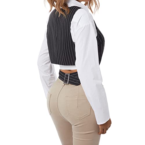 Women Waistcoat Vest Vintage Suit Vest V Neck Button Down Regular Fitted Fashion Sleeveless Jacket2