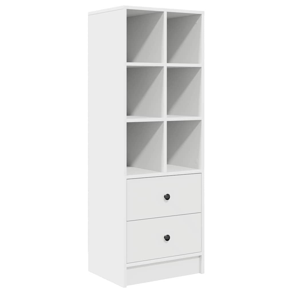 Biurko z szufladami z materiału drewnopochodnego, białe, 2-częściowe, 105,5 x 34 x 127 cm, nowoczesne biurko komputerowe do gabinetu i gier, trwałe, duży stół do biura i domu