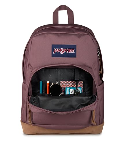 Image of JanSport Right Pack Backpack - Durable Daypack with Padded 15 inch Laptop Sleeve, Spacious Main Compartment & Integrated Water Bottle Pocket - Mahogany Haze