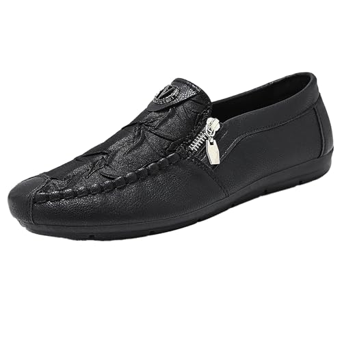 Mocasines casuales para hombre estilo mocasín texturizado negros talla 40 2/3 EU