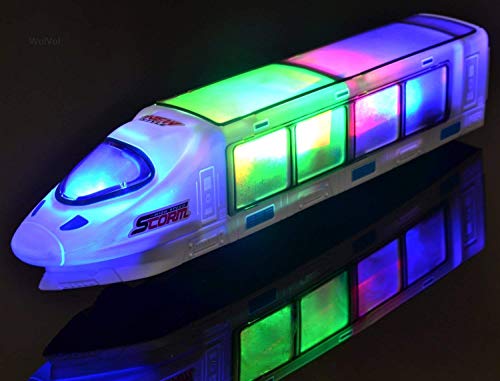 Wolvolk Beautiful 3D Lightning Electric Train Toy For Kids With Music, Goes Around And Changes Directions On Contact #TOP7