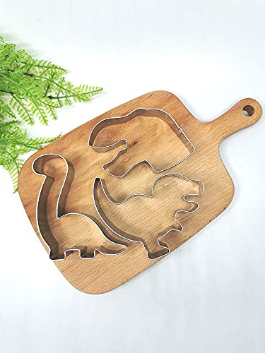 New Dinosaur Cookie Cutter Set-7 Piece-Dinosaur Footprint And Head, Tyrannosaurus(T-Rex), Brontosaurs, Spinosaurus, Triceratops, Pterodactyl, Dinosaurs Baking Mold For Kids Dinosaur Birthday Party #TOP5