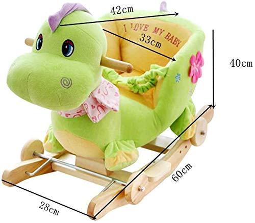 ZHANGYUEFEIFZ Schaukelpferd Plüsch Schaukeltier Pferd Rocking Horse Baby Trojanspielzeug Kinderstuhl Musik Früheres… – Bild 4