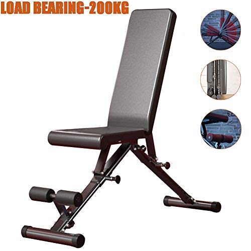 Aprilhp Banco de Musculacion Plegable, Banco Abdominales Banco de Pesas Ajustable Banco Gimnasio en Casa Multifuncion para Press Banca/Entrenamiento/Ejercicio de Piernas/Siéntese