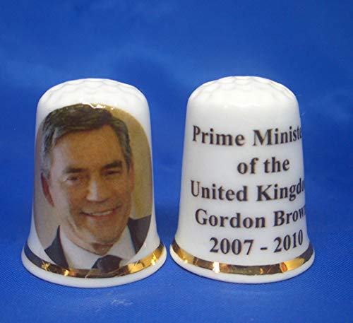 Birchcroft China Brown Porcelain China Thimble - Prime Ministers Of Uk - Gordon