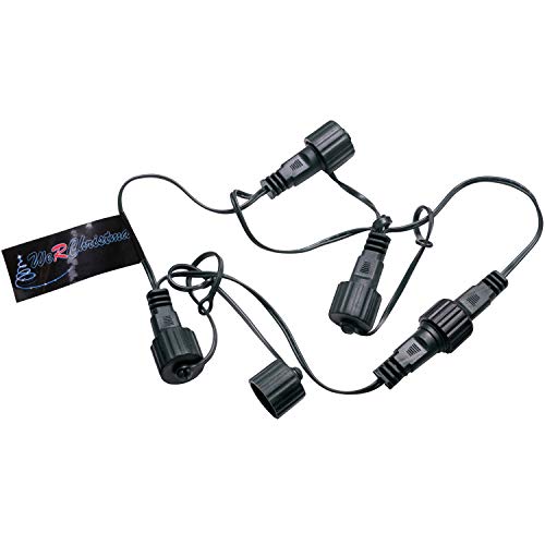 WeRChristmas 5 Way Connector Split Lights 1 Male 4 Female Connectors, Black, WRC-8732