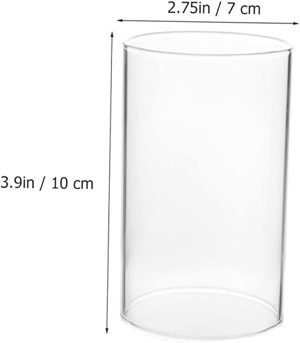 Miniatura 2 de 4 piezas de cubierta protectora de vela de vidrio transparente para velas de pilar, soporte de tubo cilíndrico decorativo para decoración del hogar