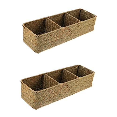 Panier de rangement en rotin contre le désordre de la cuisine et salle de bain