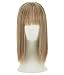 REECHO Clip in Bangs with Scalp Synthetic Straight Hair Extensions Hair Closure Piece Hairpieces 3 Clips in for Women - 27/613