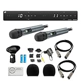 Sennheiser XSW 1-825 デュアルボーカルセット | 825ハンドヘルドマイク2個 + マイクウィンドスクリーン2本 + XLRケーブル2本 + クリーニングクロス付き (6アイテム)