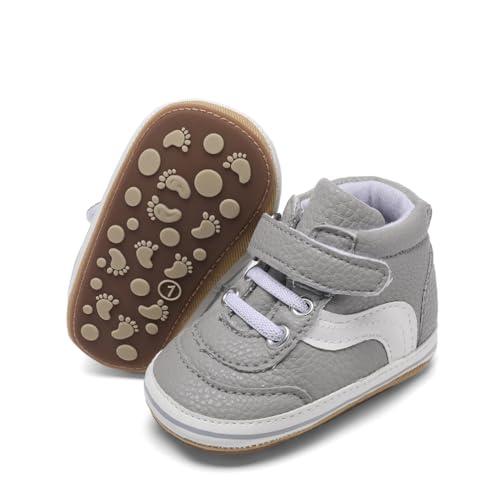 Image of Clowora Baby Boys Girls Shoes Non-Slip Rubber Sole Sneakers Infant First Walking Toddler Crib Shoes Newborn Loafers Flats.