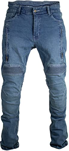 MDM Herren Motorrad Jeans mit Aramid und Protektoren, Slim Fit,...