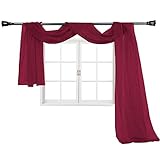 Imperium Comfort Window Scarf 54' W x 144' Long Sheer Solid Curtain Voile Scarf Swag Valance Drapes...