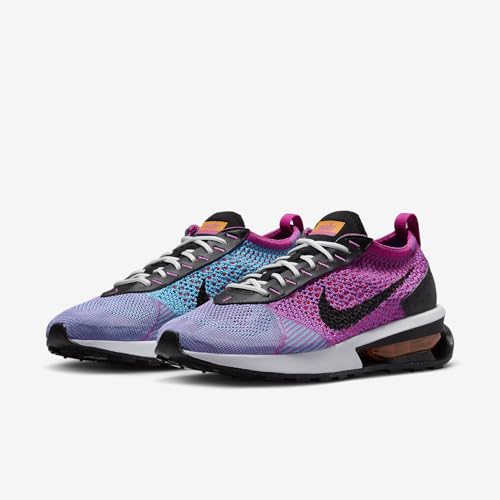 Image of Nike Air Max Flyknit Racer Next Nature Women's Shoes (FD0822-500, Fuchsia Dream /Baltic Blue /Vivid Orange /Black) Size 12