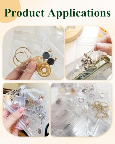 Image of 24Pcs PVC Jewelry Pouches Clear Zipper Bags Mini Transparent Plastic Portable Dustproof Bracelet Storage Bag Anti Oxidizing Earrings for Storage Jewelry Packing Bags (7x6 cm) (24 Pack)