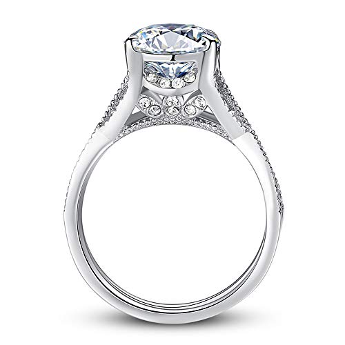 MABELLA Wedding Ring Set 925 Sterling Silver Cubic Zirconia Infinity Solitaire Ring,Gifts for Women4