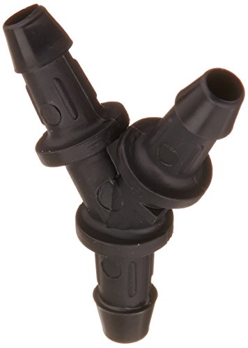 Eldon James Y0-2BN Black Nylon Equal Barbed Y-Connector, 1/8