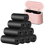 KOMABLEN Mini Müllbeutel 10 Rolle, 100 Stück Müllsäcke Klein, Abfallbeutel Abfall-Säcke für 2L Tischmülleimer, Schwarz Mülltüten Garbage Bags für Badezimmer Küche Schlafzimmer Büro