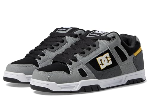 DC Men's Stag Causal Skate Shoe, Grey/Yellow, 6.5