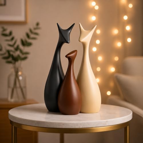 Xtore® Home Decor Lucky Deer Family Matte Finish Ceramic Figures ...