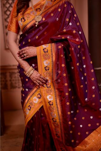 Image of SGF11 Women's Kanjivaram Pure Soft Silk Saree With Unstitched Blouse Piece