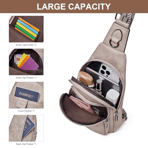 Image of cakang Womens Sling Bag Crossbody Bags for Women Vegan Leather Sling Backpack Daypack Fanny Pack Crossbody Purse Travel