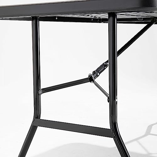 Table de réception pliante noire 200 cm résistant aux intempéries pour repas 10 places - 4
