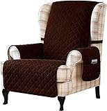 Einzigartige elastische Banddesign: Die Wingback-Sessel-Slipcover sind mit speziell entwickelten Dreiringschnallen ausgestattet. Entworfen mit einstellbaren vertikalen elastischen Bändern kann es an die Rücken unterschiedlicher Höhen anpassen. Box genäht, um die Verschiebung zu minimieren. Während Sie Ihr Zuhause immer noch in Raffinesse und ultimativer Eleganz anziehen.