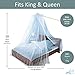 Just Relax Decorative Elegant Bed Net Canopy Set Including Full Hanging Kit, Ideal for Indoors or Outdoors, Intended for a for Covering Beds, Cribs, Hammocks (White, Queen/King)