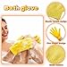 RyanDesign Exfoliating Shower Gloves, 2 Pairs Reinforced Nylon Bath Scrubbing Mitts, Orange and Yellow, One Size Fits All, Body Cleansing Massage