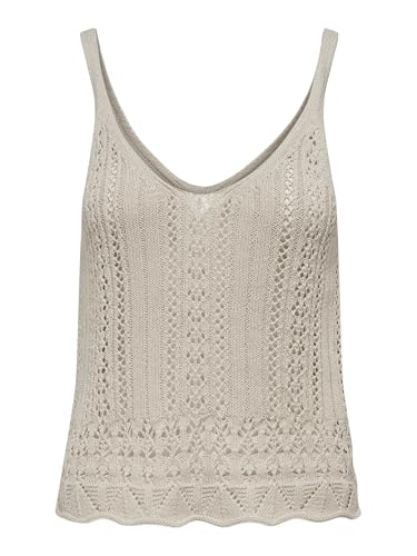 ONLY Damen Onllyzet Life S/L Top KNT Noos, Pumice Stone, S
