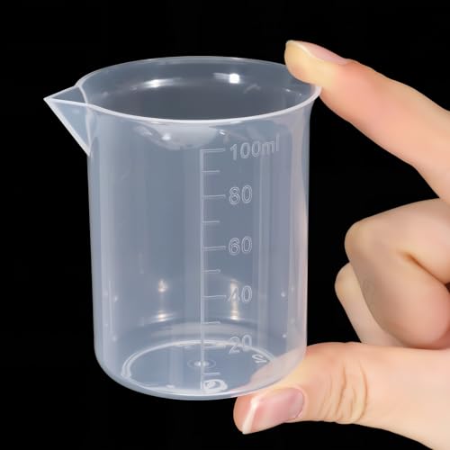 Set de 4 vasos medidores plásticos transparentes 100 ml miniatura 7