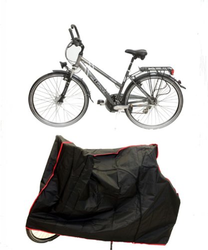 Premium Fahrradabdeckung in Schwarz mit Reißverschlusstür