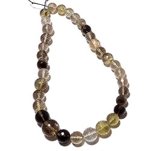 Quartz citron bicolore LKBEADS perles fumées micro facettées 8-14mm pour fabrication bijoux
