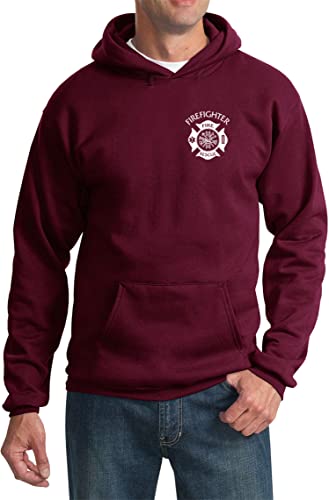 Firefighter Fire Rescue Pullover Hoodie Front and Back2