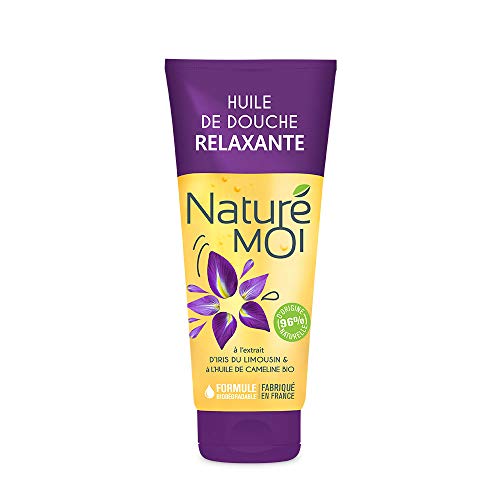Naturé Moi - Huile de douche relaxante à l'extrait d'iris du Limousin et à l'huile de cameline bio - Hydratant et relaxant pour la peau - 200 ml