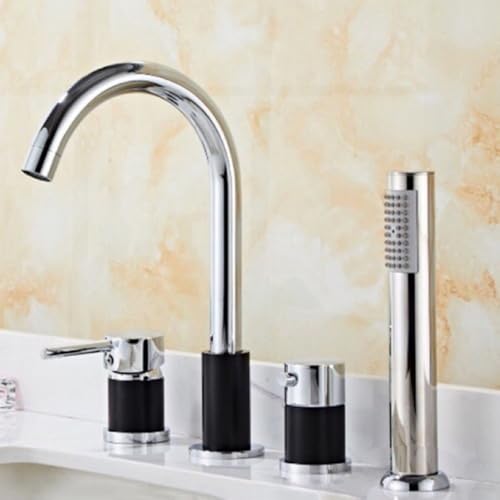 Mélangeur de bain noir avec douche 360 pour une salle de bain moderne et relaxante