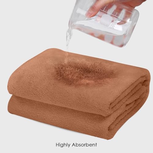 Image of HOUSSE Premium Microfiber Bath Towel - Extra Large 75x150cm Quick Dry Towels for Women Men & Kids | Super Soft Plush 550 GSM | Ultra Absorbent for Home Swimming Sports & Travel | Caramel Cafe