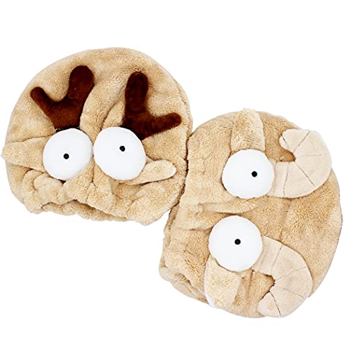 Abcsea 2 Pieces Kids Hair Drying Towel Wrap, Hair Dry Cap, Quick Drying Hair Turban, Quick Drying Hair Towel