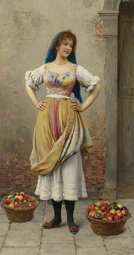 Marchande de fruits Eugene De Blaas : grande toile de maître