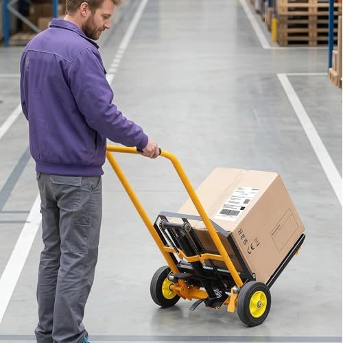 Pallet Stacker idraulico manuale, capacità 200 kg, telaio leggero, sollevamento alto 900 mm, pompa a pedale ergonomica, design compatto per magazzino e movimentazione materiali