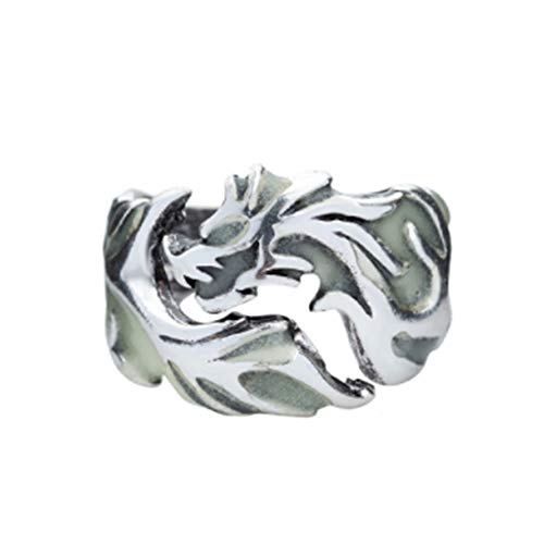 Lecimo Anillos De Dedo De DragóN Luminoso Unisex Vintage Anillos De Fashional Resplandor En La Oscuridad, 4#