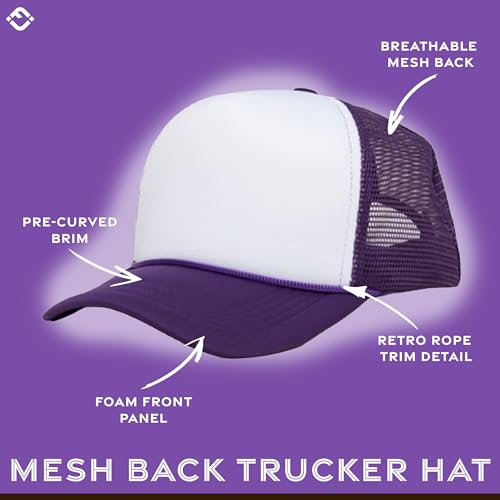 Image of Funky Junque Blank Mesh Foam Lightweight Snapback Trucker Hat | Lightweight Foam Trucker Hat with Breathable Mesh Back, Golf Beach and Street Style, Trendy Trucker Hats for Men